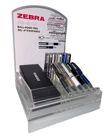 Golyóstoll display, 0,24 mm, teleszkópos, ZEBRA "SL-F1", kék