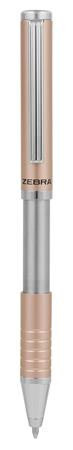 Golyóstoll, 0,24 mm, teleszkópos, rose gold színű tolltest, ZEBRA "SL-F1", kék