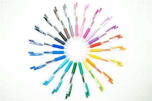 Zseléstoll, 0,33 mm, nyomógombos, ZEBRA "Sarasa Clip", narancs