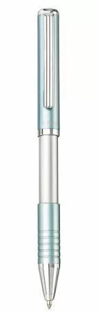 Golyóstoll, 0,24 mm, teleszkópos, metál világoskék tolltest, ZEBRA "SL-F1", kék