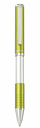 Golyóstoll, 0,24 mm, teleszkópos, tea zöld színű tolltest, ZEBRA "SL-F1", kék