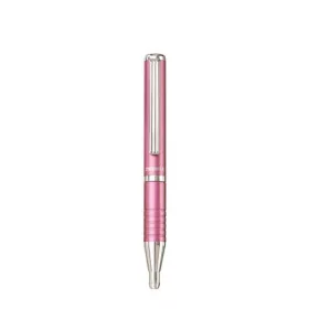   Golyóstoll, 0,24 mm, teleszkópos, metálpink tolltest, ZEBRA "SL-F1", kék