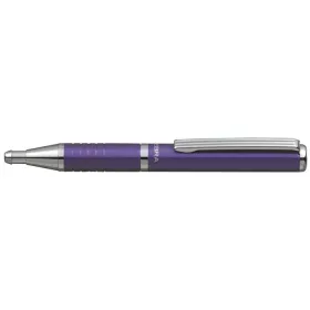   Golyóstoll, 0,24 mm, teleszkópos, metállila tolltest, ZEBRA "SL-F1", kék