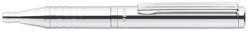 Golyóstoll, 0,24 mm, teleszkópos, ezüst színű tolltest, ZEBRA "SL-F1", kék