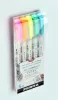 Ecsetirón készlet, kétvégű ZEBRA "Mildliner Fluorescent", 5 szín