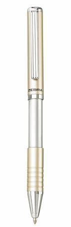 Golyóstoll, 0,24 mm, teleszkópos, pezsgő színű tolltest, ZEBRA "SL-F1", kék