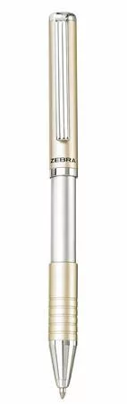Golyóstoll, 0,24 mm, teleszkópos, pezsgő színű tolltest, ZEBRA "SL-F1", kék