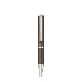   Golyóstoll, 0,24 mm, teleszkópos, metálszürke tolltest, ZEBRA "SL-F1", kék