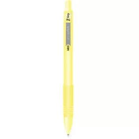   Golyóstoll, 0,27 mm, nyomógombos, sárga tolltest, ZEBRA "Z-Grip Pastel", kék