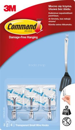 Mini műanyag akasztó fém kampóval, 3M SCOTCH "Command"