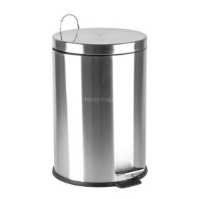   Pedálos szemetes, rozsdamentes acél, kivehető műanyag vödörrel, 20 liter