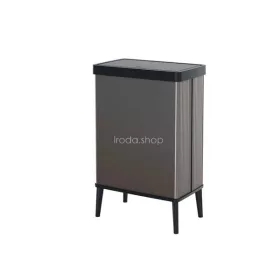   Fedeles szemetes, nyomógombos, 54 liter, CURVER "Verto High", szürke/fekete