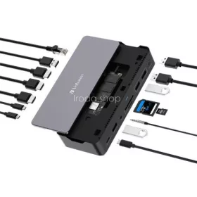   Dokkoló, 15 port, USB-C host, SSD bővítési lehetőség, VERBATIM "USB-C Pro CDS-15S"