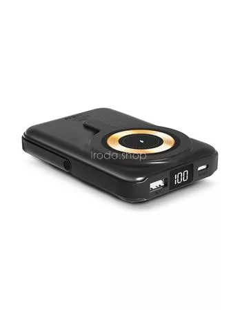 Power bank, mágneses (vezeték nélküli), 10.000mAh, URBAN FACTORY, szénfekete