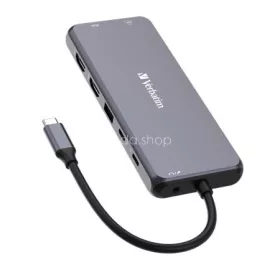   USB elosztó-HUB, USB-C PD/2xHDMI/VGA/LAN/3xUSB/USB-C/2xUSB 2.0/SD/mSD/3,5jack VERBATIM