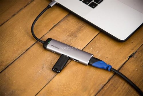 USB elosztó-HUB, USB-C/USB 3.0/HDMI, VERBATIM