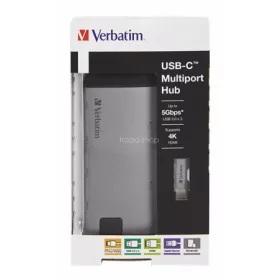   USB elosztó-HUB, USB-C/USB 3.0/HDMI/Ethernet/SD/microSD, VERBATIM