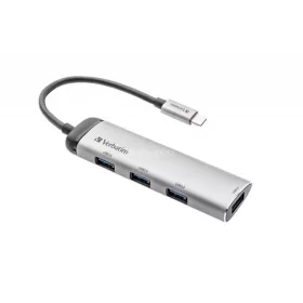 USB elosztó-HUB, USB-C /4xUSB-A 3.2 Gen1, VERBATIM