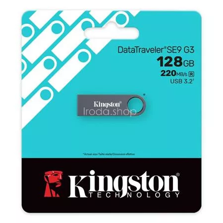 Pendrive, 128GB, USB 3.2 Gen1, KINGSTON "DataTraveler SE9 G3", fém ház
