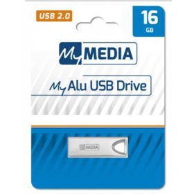   Pendrive, 16GB, USB 2.0, alumínium ház, MYMEDIA "Alu" (by VERBATIM)