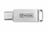 Pendrive, 128GB, USB 3.2 Gen1 + USB-C, alumínium ház, MYMEDIA "Dual" (by VERBATIM)