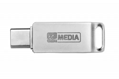 Pendrive, 128GB, USB 3.2 Gen1 + USB-C, alumínium ház, MYMEDIA "Dual" (by VERBATIM)