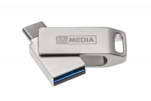 Pendrive, 32GB, USB 3.2 Gen1 + USB-C, alumínium ház, MYMEDIA "Dual" (by VERBATIM)