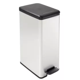   Pedálos szemetes, 40 l, CURVER "Slim Bin", fekete-ezüst