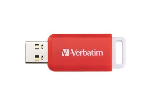 Pendrive, 16GB, USB 2.0, VERBATIM "Databar", piros