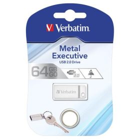   Pendrive, 64GB, USB 2.0,  VERBATIM "Executive Metal", ezüst