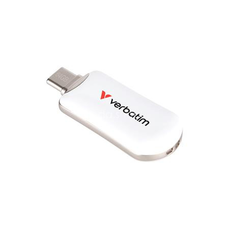 Pendrive, 64GB, USB-C 3.2 Gen1, VERBATIM "Plectra", fehér