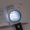 Nagyító, 90 mm, kihajtható állvánnyal, LED fénnyel, WEDO, fekete/fehér