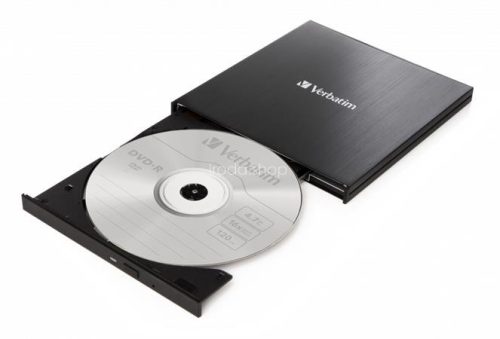 CD/DVD író, vékony, fém ház, USB 3.2 - USB-C, VERBATIM