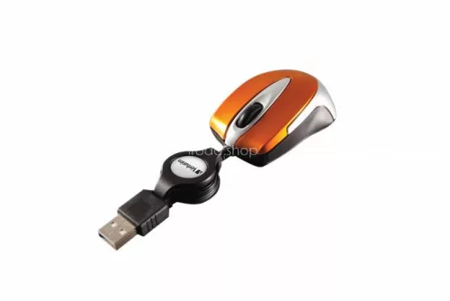 Egér, vezetékes, optikai, kisméret, USB, VERBATIM "Go Mini", ezüst-lávaszínű