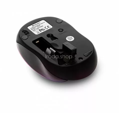 Egér, vezeték nélküli, optikai, közepes méret, USB, VERBATIM "Go", ciklámen
