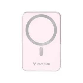   Power bank, mágneses (vezeték nélküli), 10.000mAh, VERBATIM "Charge n Go", rózsaszín