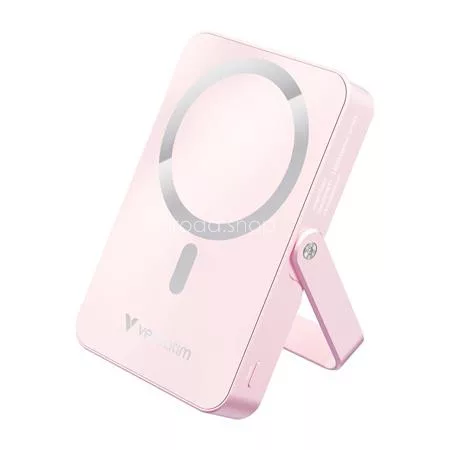 Power bank, mágneses (vezeték nélküli), 10.000mAh, VERBATIM "Charge n Go", rózsaszín