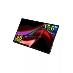   Hordozható monitor, érintőképernyő, 4K UHD felbontás, fém borítás, 15,6", VERBATIM "PMT-15-4K"