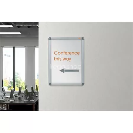 Posztertábla, fali, A4 méret, alumínium keret, NOBO "Essence"