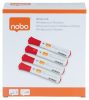 Táblamarker, kúpos hegyű, 2 mm, 10 db, NOBO "Glide", piros