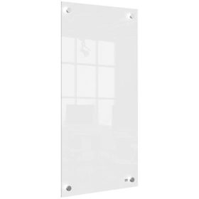   Üzenőtábla, üveg, fali, keskeny, 30x60 cm, NOBO "Home", fehér
