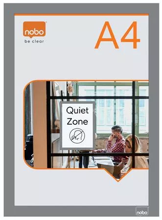 Posztertábla, fali, A4 méret, műanyag keret, 2 db, NOBO, ezüst