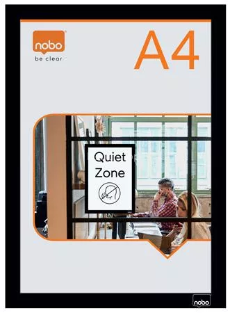 Posztertábla, fali, A4 méret, műanyag keret, 2 db, NOBO, fekete