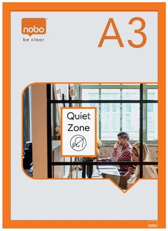 Posztertábla, fali, A3 méret, műanyag keret, 2 db, NOBO, narancs