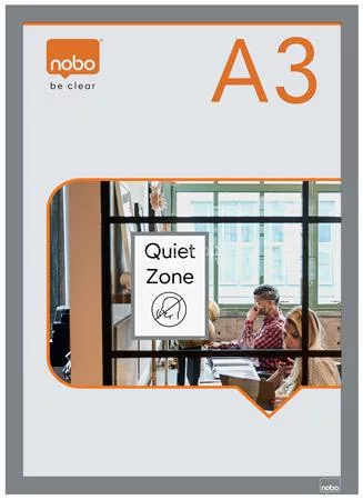 Posztertábla, fali, A3 méret, műanyag keret, 2 db, NOBO, ezüst