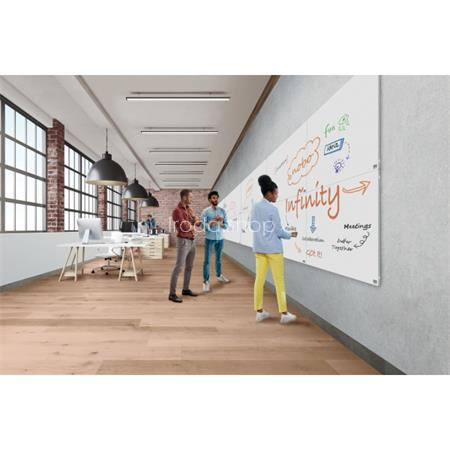 Fehértábla, mágneses, 90x60 cm, keret nélkül, NOBO "Infinity"