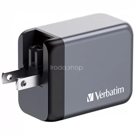 Hálózati töltő, 2xUSB-C PD (65W), USB-A QC 3.0, EU/UK/US, GaN, VERBATIM