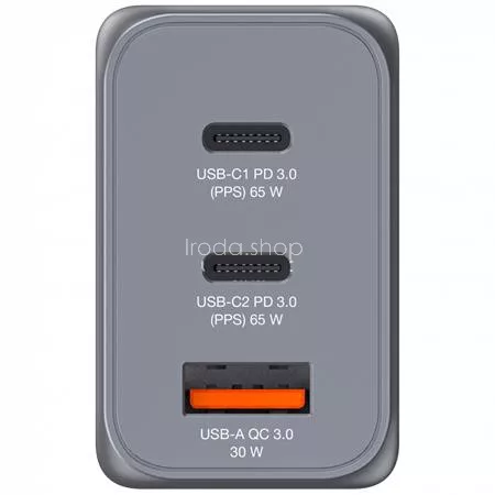 Hálózati töltő, 2xUSB-C PD (65W), USB-A QC 3.0, EU/UK/US, GaN, VERBATIM
