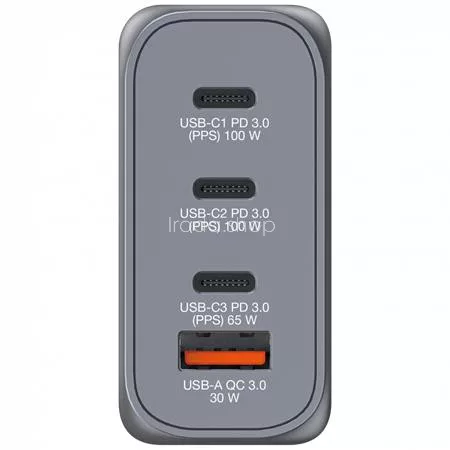 Hálózati töltő, 2xUSB-C PD (100W), USB-C PD (65W), USB-A QC 3.0, EU/UK/US, GaN, VERBATIM