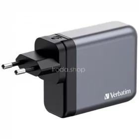   Hálózati töltő, 2xUSB-C PD (140W), USB-C PD (20W), USB-A QC 3.0, EU/UK/US, GaN, VERBATIM